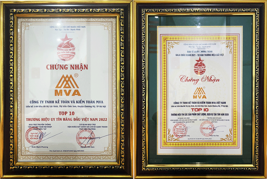 MVA nằm trong top 10 thương hiệu uy tín hàng đầu Việt Nam