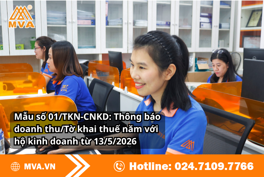Mẫu số 01/TKN-CNKD: Thông báo doanh thu/Tờ khai thuế năm với hộ kinh doanh từ 13/5/2026
