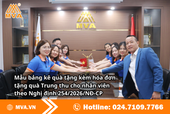Mẫu bảng kê quà tặng kèm hóa đơn tặng quà Trung thu cho nhân viên theo Nghị định 254/2026/NĐ-CP