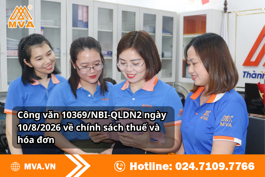 Công văn 10369/NBI-QLDN2 ngày 10/8/2026 về chính sách thuế và hóa đơn